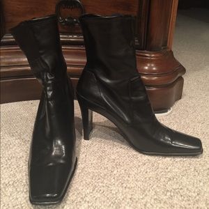 Nine West black leather boots